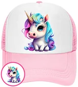 Czapki i chusty sportowe męskie - CZAPKA Z DASZKIEM JEDNOROŻEC DLA DZIECI SIATKA RÓŻOWA BEJSBOLÓWKA - miniaturka - grafika 1
