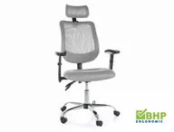 Fotele i krzesła biurowe - Fotel ergonomiczny Q-118 R Signal Szary - miniaturka - grafika 1