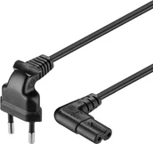 Kable - Kabel zasilający Goobay Kabel zasilający kątowy EURO radiowy CEE 7/16 - IEC 320 C7 3m (97354) - miniaturka - grafika 1