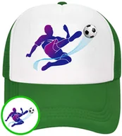 Czapki i chusty sportowe męskie - CZAPKA Z DASZKIEM PIŁKA NOŻNA DLA DZIECI SIATKA ZIELONA BEJSBOLÓWKA - miniaturka - grafika 1