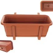 Donice - Skrzynka balkonowa z podstawką i uchwytami Paulin 40cm terrakota - miniaturka - grafika 1
