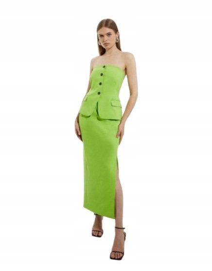 KAREN MILLEN SUKIENKA MARYNARKOWA Z GUZIKAMI ZIELONA ZAMEK 40 B1C