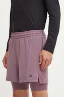 Spodenki męskie - adidas Performance szorty treningowe Yoga kolor fioletowy IY1633 - miniaturka - grafika 1