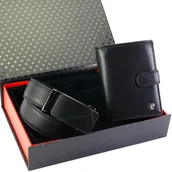 Paski - Pierre Cardin zestaw na prezent portfel męski i pasek do spodni skórzany - miniaturka - grafika 1