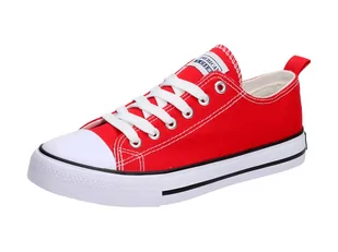 American Club Czerwone trampki damskie AMERICAN DSLN LH65/21 - - Trampki damskie - miniaturka - grafika 1