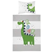 Pościel dla dzieci - Pościel niemowlęca, dino, 100 x 135 cm, szara - miniaturka - grafika 1