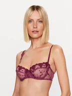 Biustonosze - Passionata Biustonosz z fiszbiną White Nig P40650 Bordowy - miniaturka - grafika 1