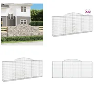 Ogrodzenia - vidaXL Gabiony z wysokim łukiem 20 szt. 300x30x120/140cm Ocynkowane żelazo - Kosz gabionowy - Kosze gabionowe - Gabiony - Ściana gabionowa - miniaturka - grafika 1