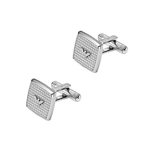 Emporio Armani Spinki do mankietów męskie ze stali nierdzewnej, EGS2989040, Length: 15MM, Width: 15MM, Height: 19.5MM, Stal nierdzewna, Bez kamieni szlachetnych - Spinki do mankietów i krawatów - miniaturka - grafika 1