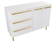 Szafki łazienkowe - Szafka Stojąca Z Blatem ATH 120 cm SD Lewa - Biały Mat - Uchwyty Złote Polerowane - miniaturka - grafika 1