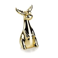 Ozdoby bożonarodzeniowe - Figurka ceramiczna Renifer 15 cm złoty - miniaturka - grafika 1
