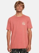 Koszulki męskie - Quiksilver T-Shirt Cleancircle Tees EQYZT07491 Czerwony Regular Fit - miniaturka - grafika 1
