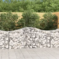 Ogrodzenia - VIDAXL Kosze gabionowe, 14 szt, 200x50x80/100 cm, galwanizowane żelazo - miniaturka - grafika 1