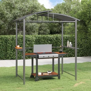 vidaXL Altana grillowa z półkami, antracytowa, 210x114x230 cm, stal - Altany ogrodowe - miniaturka - grafika 1