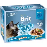 Mokra karma dla kotów - Brit Premium Cat Delicate Gravy Family Plate 12 x 85g 8595602519422 - miniaturka - grafika 1