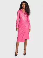 Sukienki - MSGM Sukienka z imitacji skóry 3341MDA04P 227615 Różowy Regular Fit - miniaturka - grafika 1