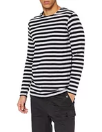 Koszulki męskie - Urban Classics Męski t-shirt z regularnym paskiem, biały/czarny, XL - miniaturka - grafika 1