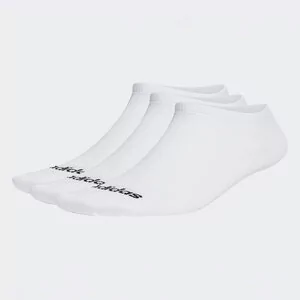 Skarpetki damskie - Skarpety stopki unisex adidas Thin Linear Low-Cut Socks 3 Pairs HT3447 white/black - grafika 1