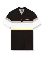 Koszulki męskie - Champion Męska koszulka polo Legacy Light Cotton Pique Color Block Shirt, (czarny/biały), S - miniaturka - grafika 1