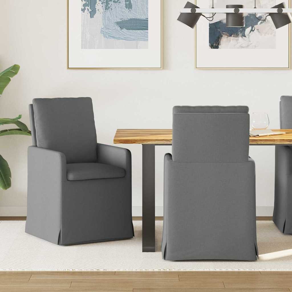 vidaXL Krzesła jadalne 2 pcs ciemnoszary 57 x 67 x 98 cm tkanina