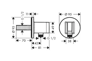 Axor ShowerSolutions Przyłącze węża z uchwytem czarny mat 36733670 - odbiór osobisty: Kraków, Warszawa - Akcesoria do armatury i ceramiki - miniaturka - grafika 1