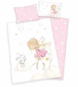 Pościel dla dzieci - Pościel 100x135 Wróżka Little Fairy biała różowa dziecięca do łóżeczka H23 - miniaturka - grafika 1
