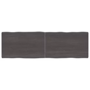 vidaXL Blat stołu, ciemnoszary, 160x50x6 cm, dąb z naturalną krawędzią - Meble modułowe i akcesoria - miniaturka - grafika 1