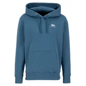 Bluzy męskie - Bluza Alpha Industries Basic Hoody Small Logo 196318678 - niebieska - miniaturka - grafika 1