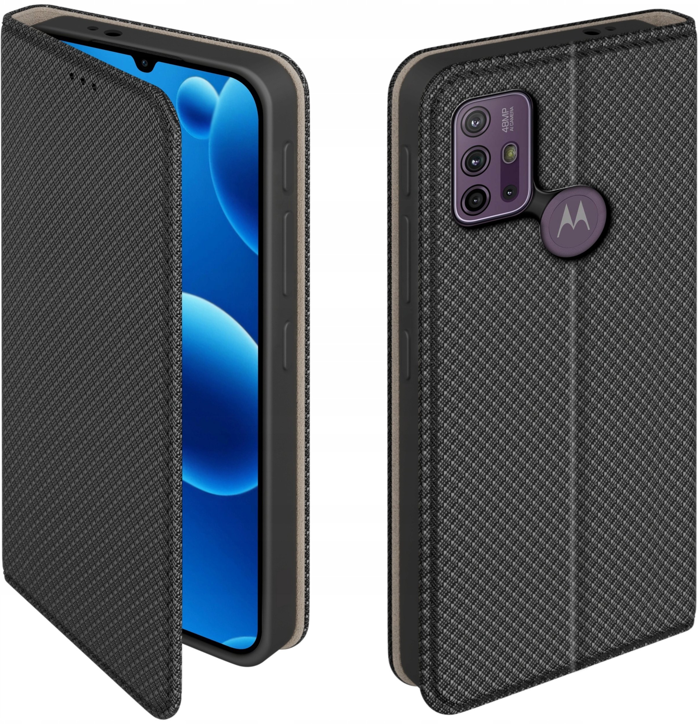 krainaGSM Etui Z Klapką Do Motorola Moto G10 Zamykane Czarne Futerał