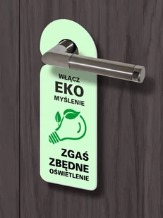 Zawieszka na klamkę - ZGAŚ ZBĘDNE OŚWIETLENIE - Akcesoria do drzwi - miniaturka - grafika 1