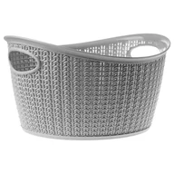 Pojemniki biurowe - Koszyk plastikowy owalny Malm 9L, szary - miniaturka - grafika 1