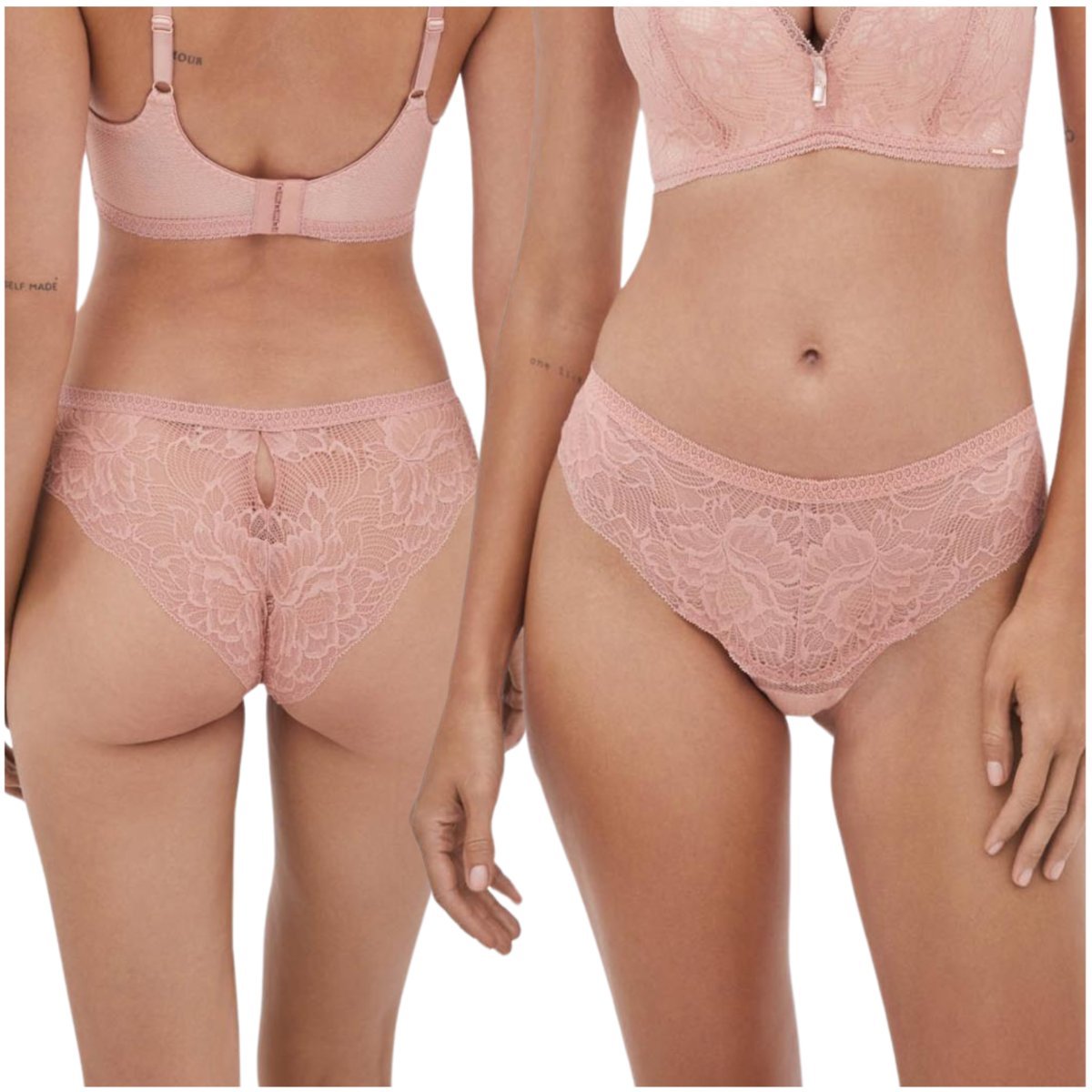 Majtki alles nude rose figi brazylijskie róż - rozmiar 42