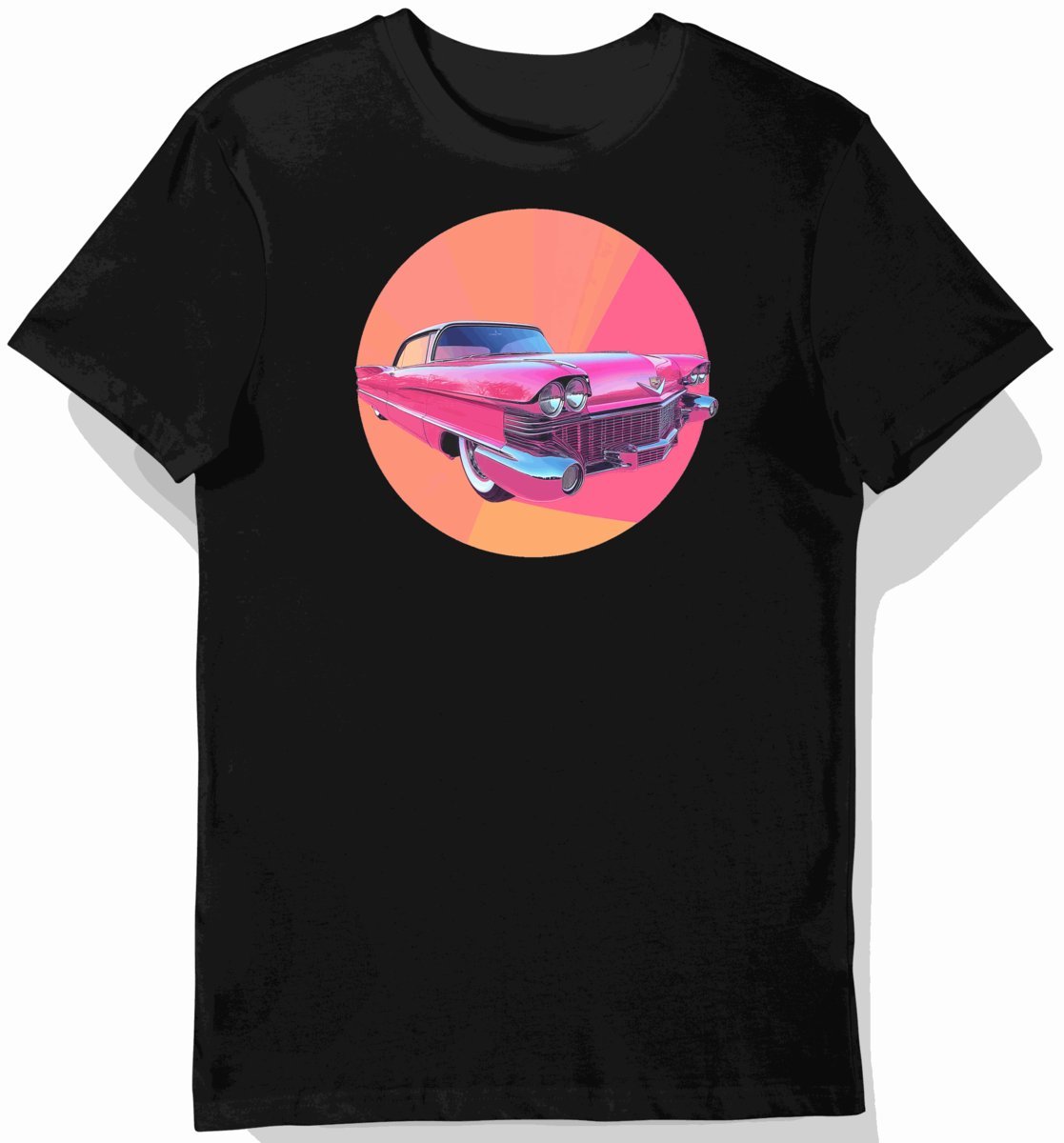 Koszulka męska czarna z motywem klasycznego Cadillaca XXL