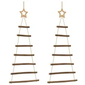 Choinki - vidaXL Wiszące choinki z gwiazdami na czubku, 2 szt., 42x90 cm - miniaturka - grafika 1