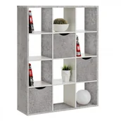 Regały - Duży regał z pojemnikami, Slash, 110x34x146 cm, szary, biały, mat - miniaturka - grafika 1