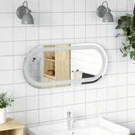 Lustra - vidaXL Lustro łazienkowe z LED, 70x30 cm, owalne - miniaturka - grafika 1
