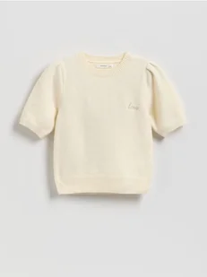 Reserved - Sweter z krótkim rękawem - złamana biel - Swetry dla dziewczynek - miniaturka - grafika 1