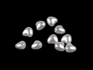 Serduszka Plastik Glance Białe 4X5Mm 10Szt - Półfabrykaty do biżuterii - miniaturka - grafika 1