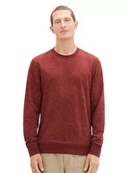 Bluzy męskie - TOM TAILOR Bluza męska, 32454 – bordowy wzór Red Line, XL - miniaturka - grafika 1