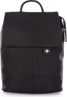 Torebki damskie - Plecak damski miejski elegancki do pracy na miasto z klapką mieszczący format A4 na studia uczelnię czarny - miniaturka - grafika 1