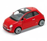 Samochody i pojazdy dla dzieci - WELLY 1:24 FIAT 500 2007  czerwony - miniaturka - grafika 1
