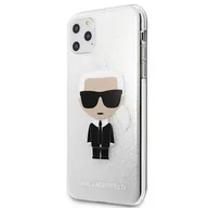 Etui i futerały do telefonów - Karl Lagerfeld Iconic Karl Etui iPhone 11 Pro Max (Silver Glitter) KLHCN65TPUTRIKSL - miniaturka - grafika 1