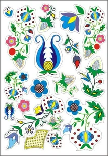 Zestaw naklejek folk - wzory kaszubskie - haft pucki - Pasmanteria - miniaturka - grafika 1