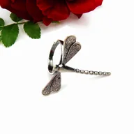 Pierścionki - Pierścionek srebrny - Ważka W2 szary - miniaturka - grafika 1