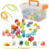 Łamigłówki - Drewniane Klocki Litery Cyfry Obrazki Montessori - miniaturka - grafika 1