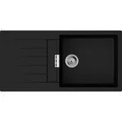 Zlewozmywaki - HANSGROHE S52 43358170 Grafitowa czerń 50x100 Zlewozmywak jednokomorowy z ociekaczem - miniaturka - grafika 1