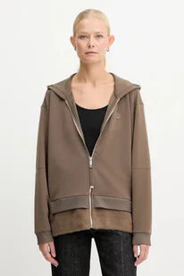 BOSS bluza damska kolor brązowy z kapturem gładka 50548731 - Bluzy damskie - miniaturka - grafika 1