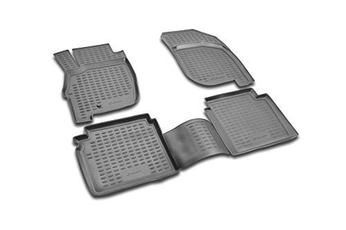 Element Dokładnie dopasowane dywaniki gumowe premium 3D pasujące do Ford Ecosport, 2014-2018, 2018 ->, 4-częściowy (szary)