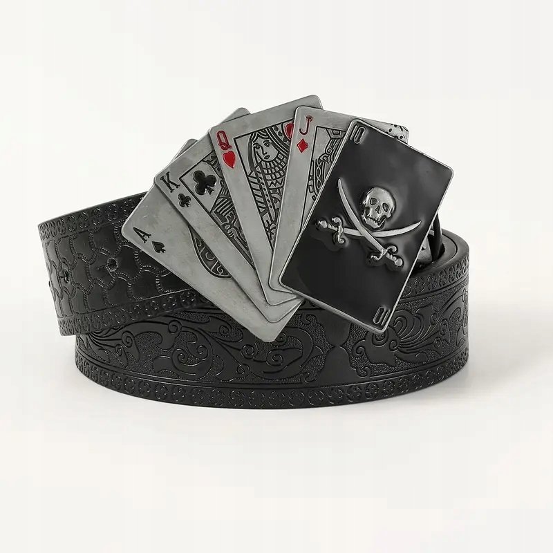 Pas Pasek Karty As Poker Joker Vegas Kowbojski Western Czarny Pirat 120 Cm