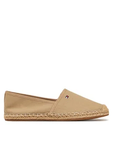 Tommy Hilfiger Espadryle Flag Canvas Espadrille FW0FW08541 Brązowy - Espadryle damskie - miniaturka - grafika 1